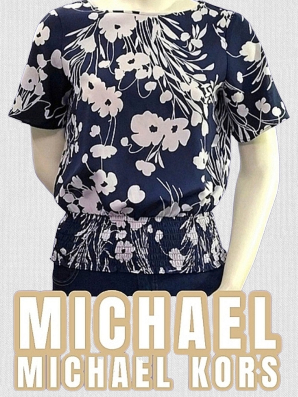 Michael Michael Kors Navy Floral Blouse